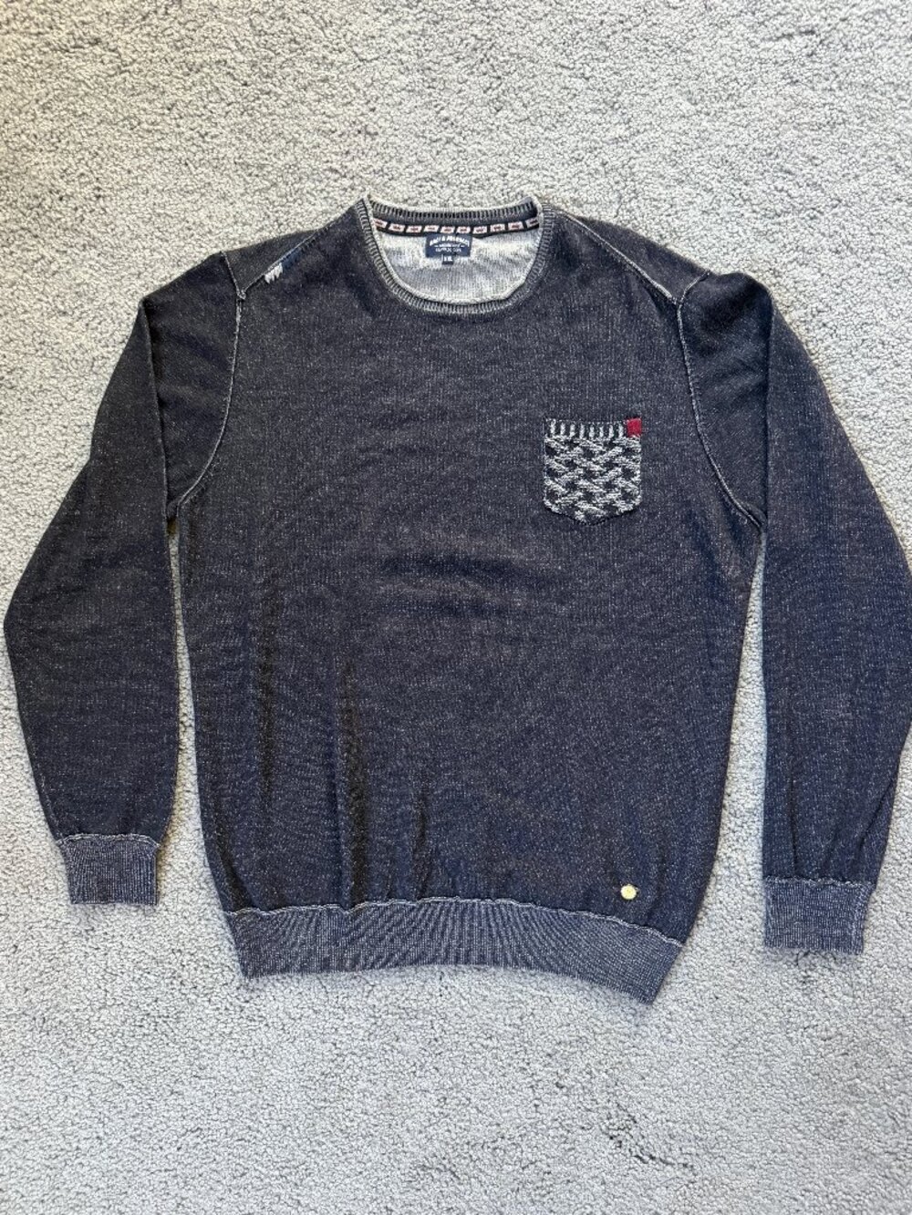 Baci & Abbracci Italy Textured Knit Crewneck Sweater in Men's Size XXL - EUC